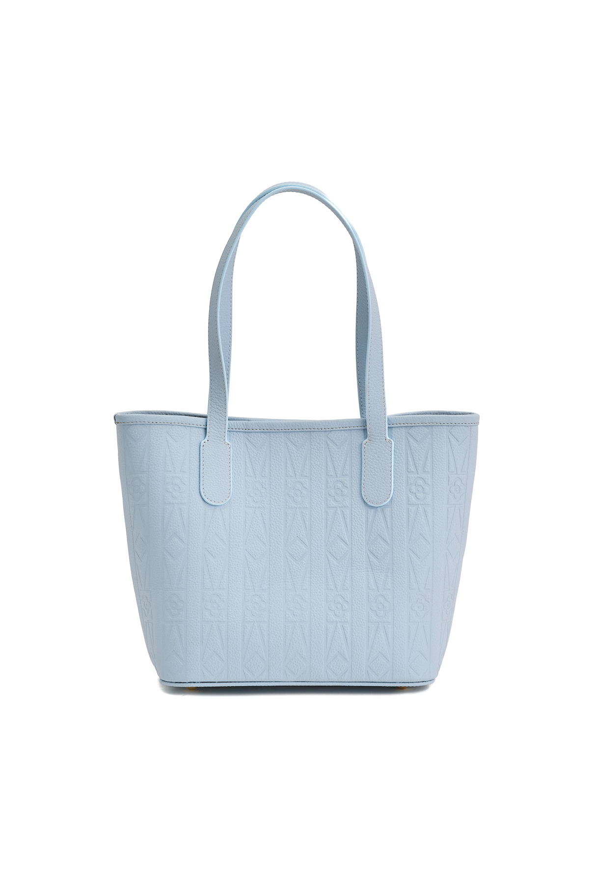 Light blue textured tote bag on a white background