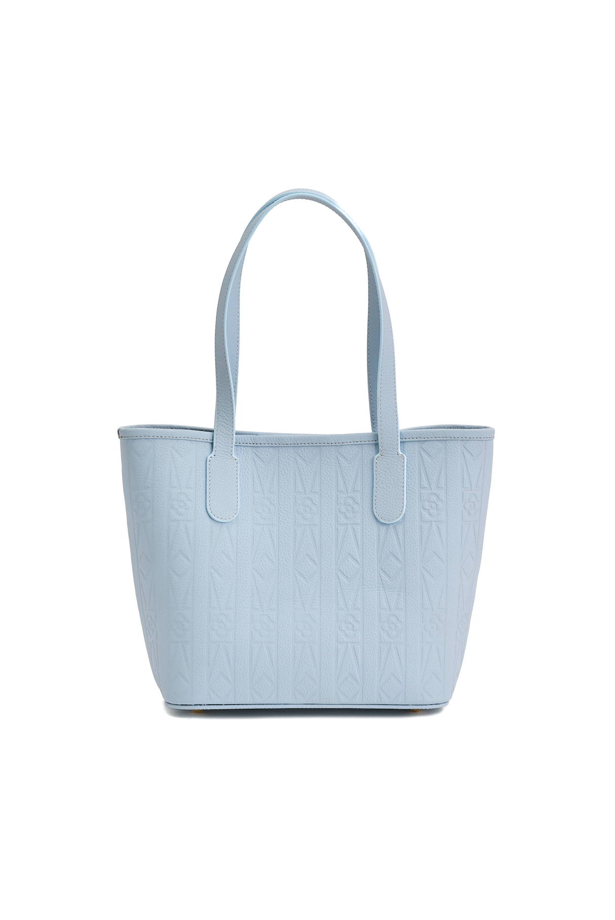 Light blue textured tote bag on a white background