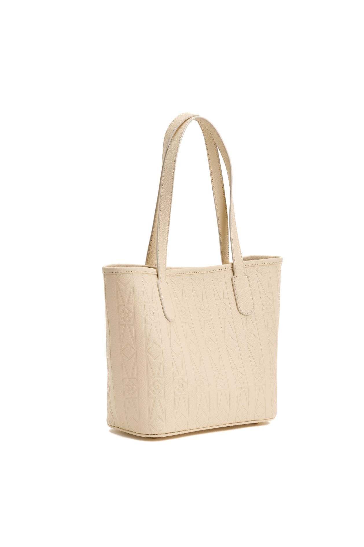 Beige tote bag on a white background