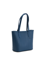 Blue tote bag on a white background